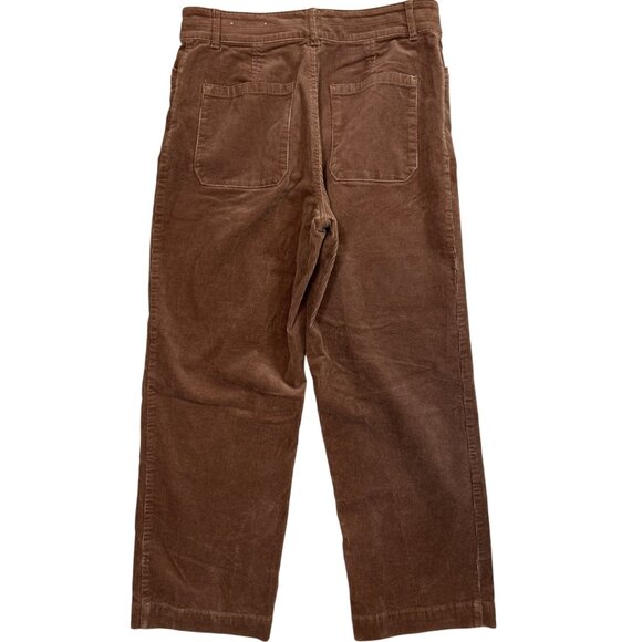 Ann Taylor Womens High Rise Wide Leg Corduroy Pants Size 8 Mocha 70s Boho - Picture 2 of 4